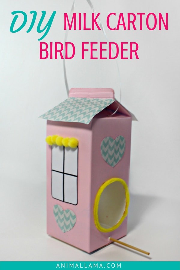 DIY milk carton bird feeder