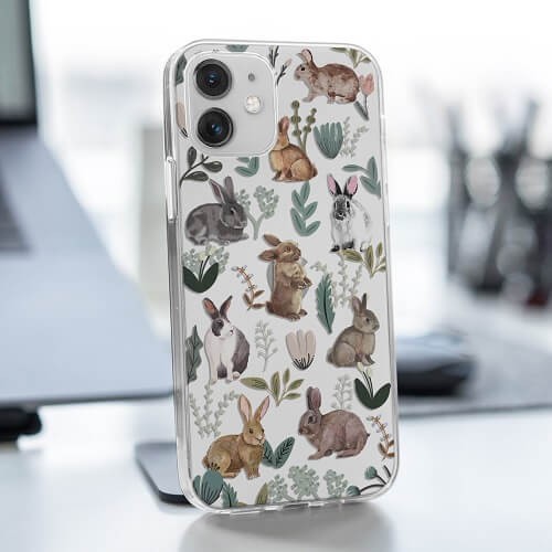 Phone case with rabbits